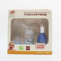 Manual simple breast pump with feeding bottle