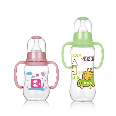 4oz/8oz PC Injestion blowing mould feeding bottle with double handle